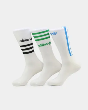 Adidas Graphic Crew Socks 3 Pack White