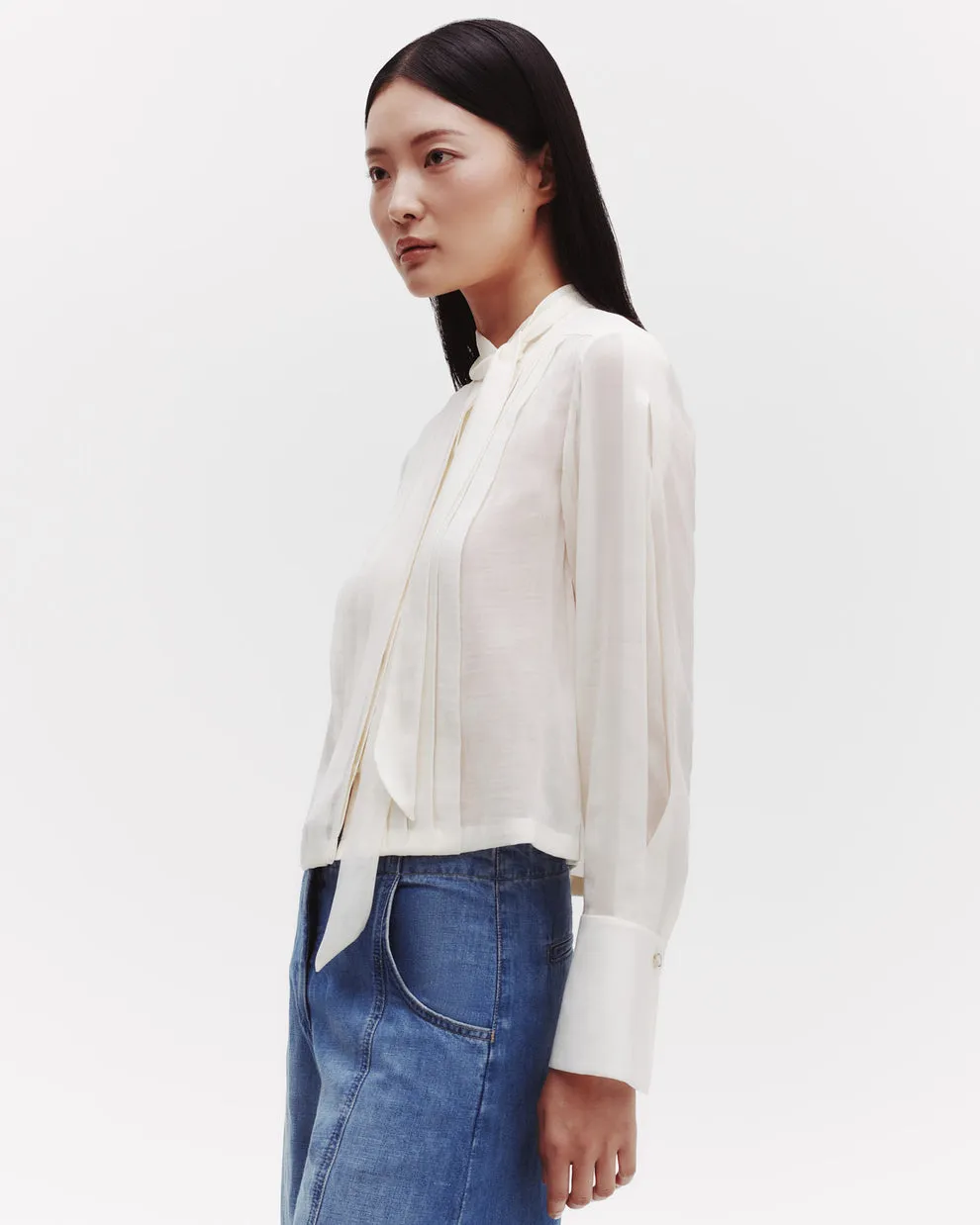Bergman Top in Silk Georgette