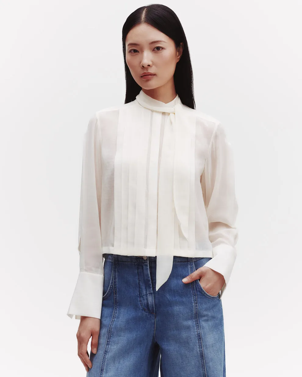 Bergman Top in Silk Georgette