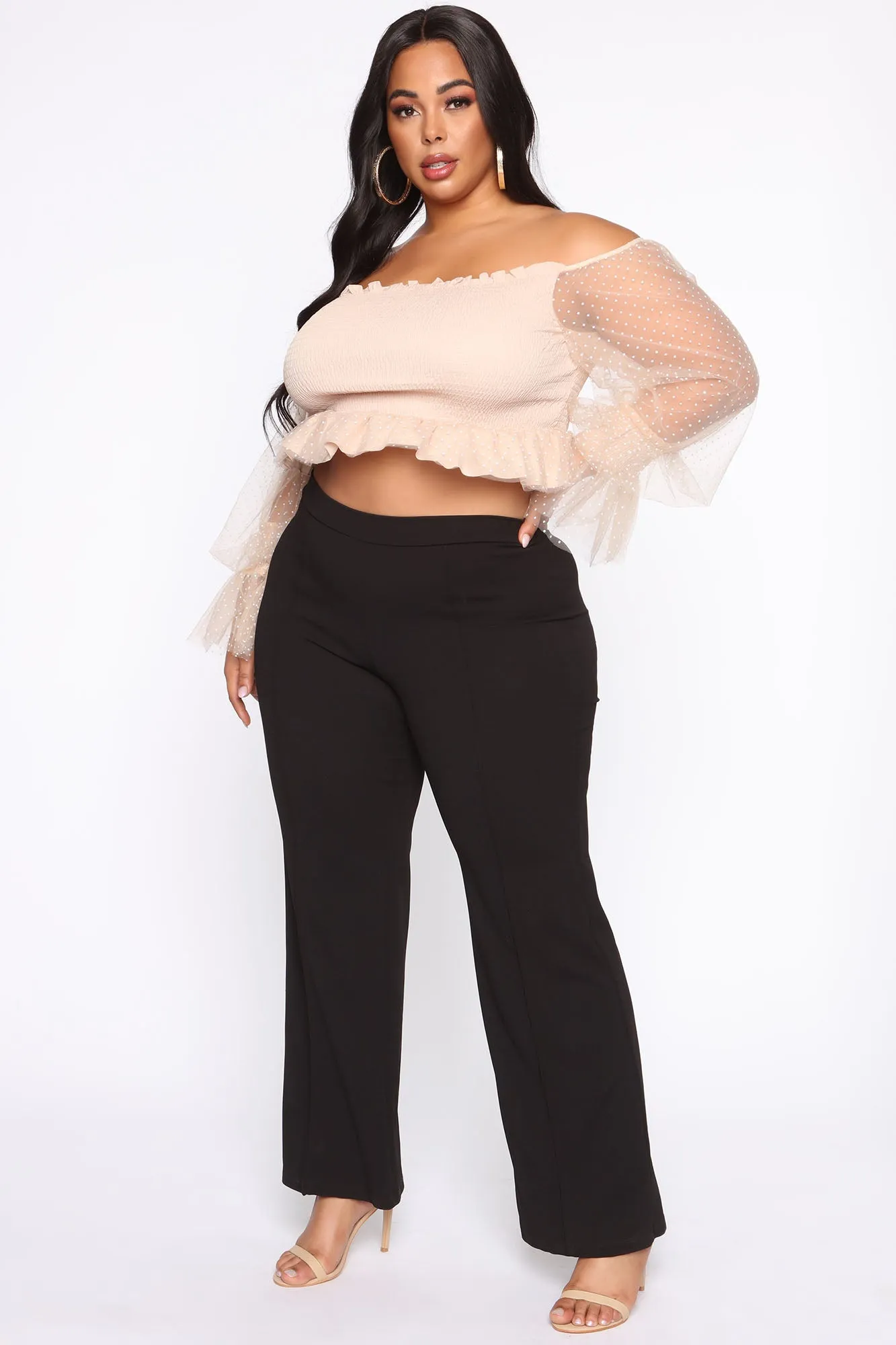 Best Spot Polka Dot Top - Nude