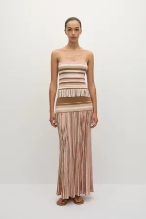 Citara Skirt Puce Sepia Stripe