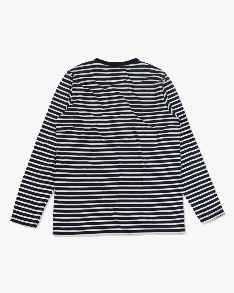 Hemen Biarritz Joritz Breton Stripe L/S Tee - Deep Marine / Natural