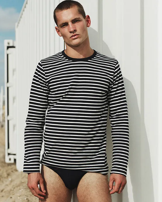 Hemen Biarritz Joritz Breton Stripe L/S Tee - Deep Marine / Natural