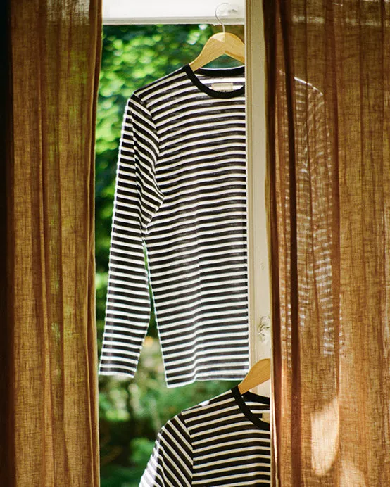 Hemen Biarritz Joritz Breton Stripe L/S Tee - Deep Marine / Natural