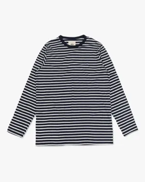 Hemen Biarritz Joritz Breton Stripe L/S Tee - Deep Marine / Natural