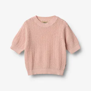 Knit Top S/S Alva - powder