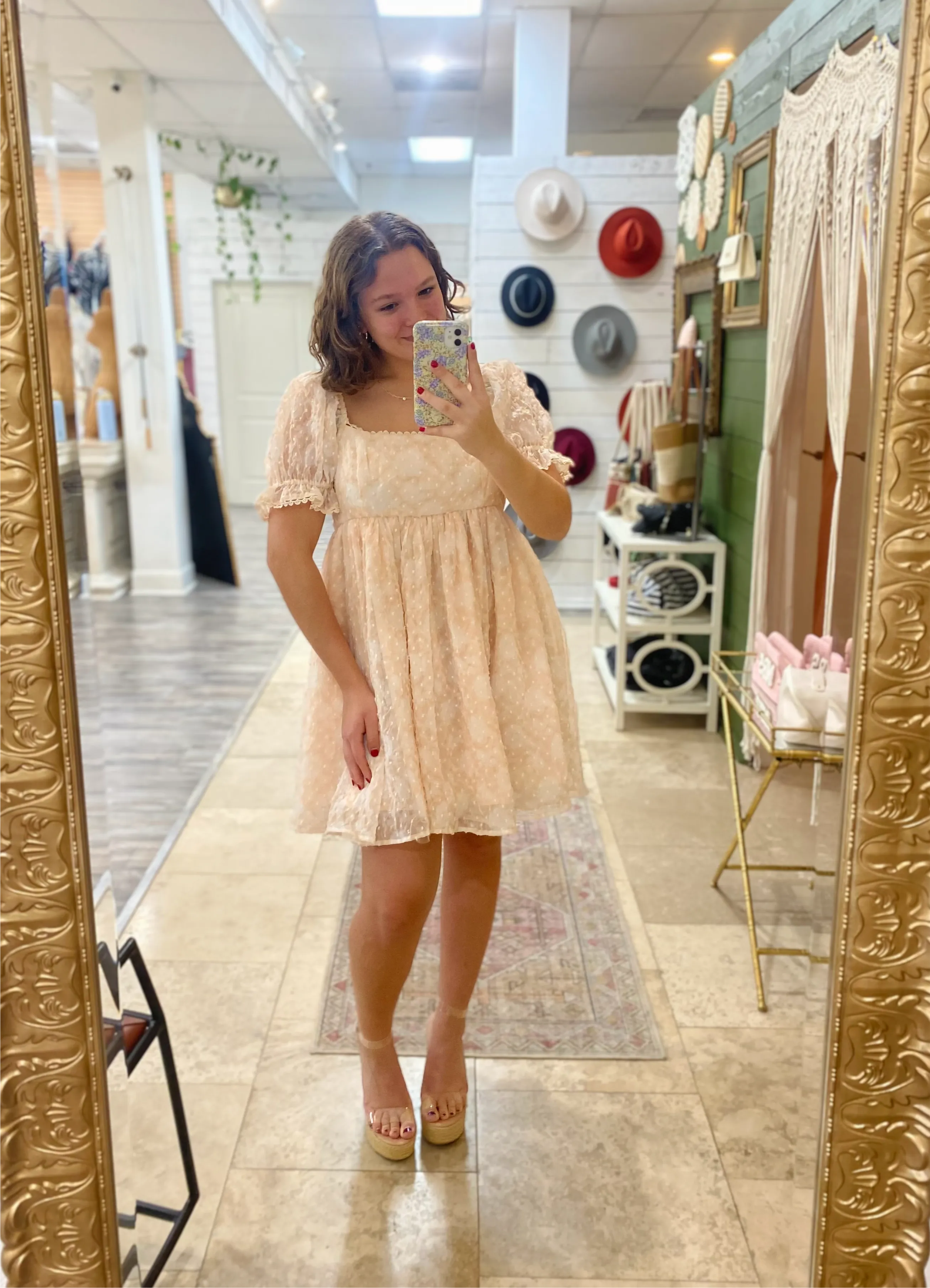 Peachy babydoll dress