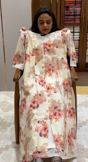 PRINTED CRAPE SILK ANARKALI TOPS - IHA 21067
