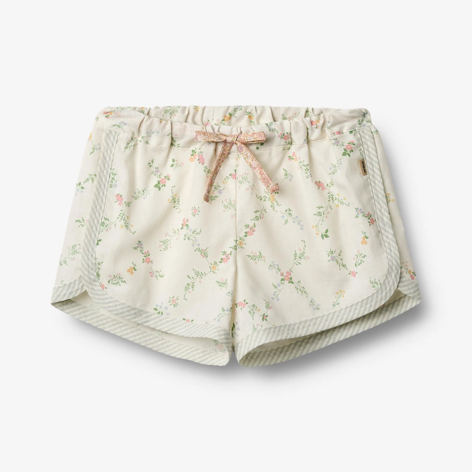 Shorts Inger - ivory checked flowers