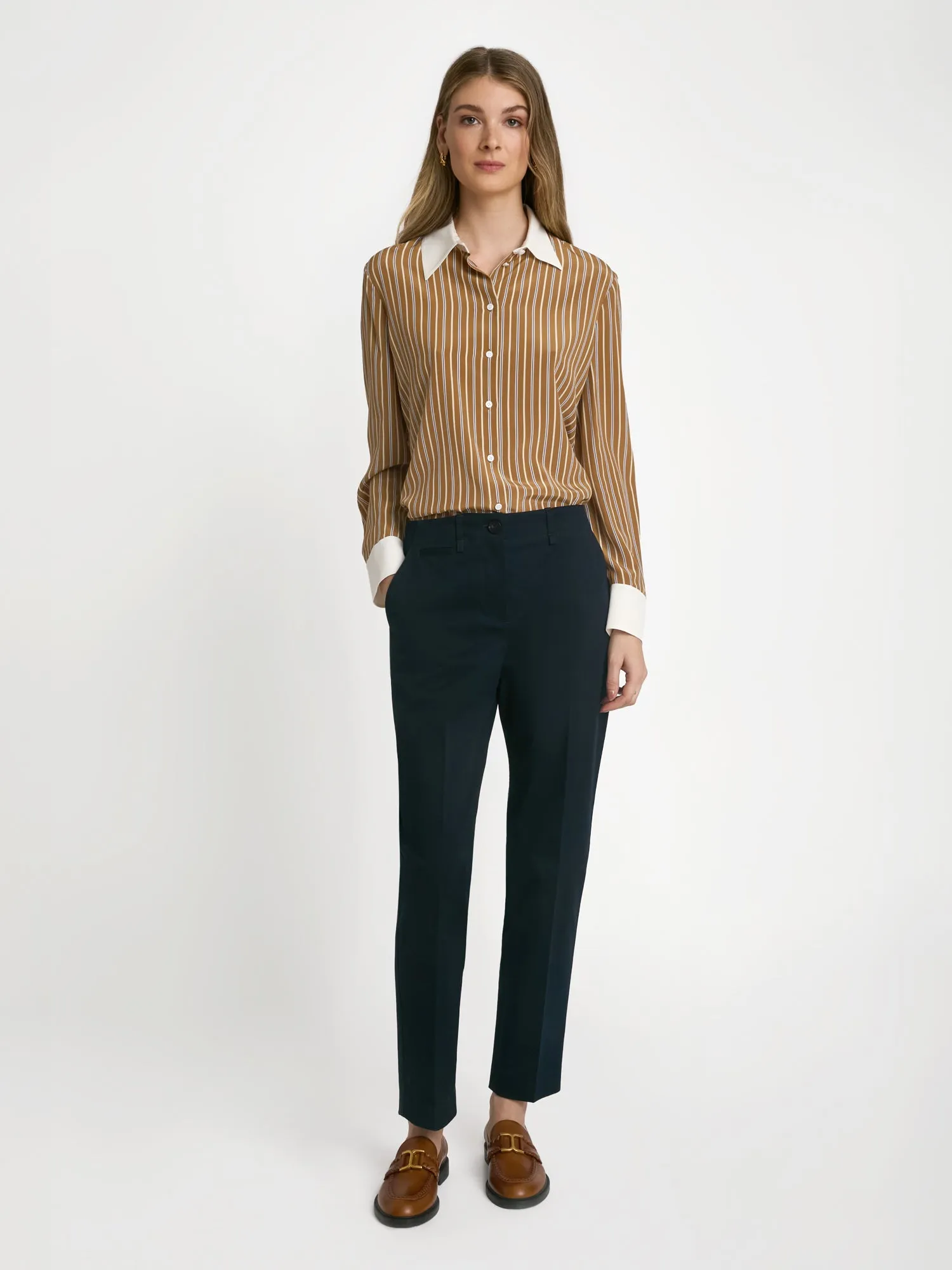 Striped silk blouse