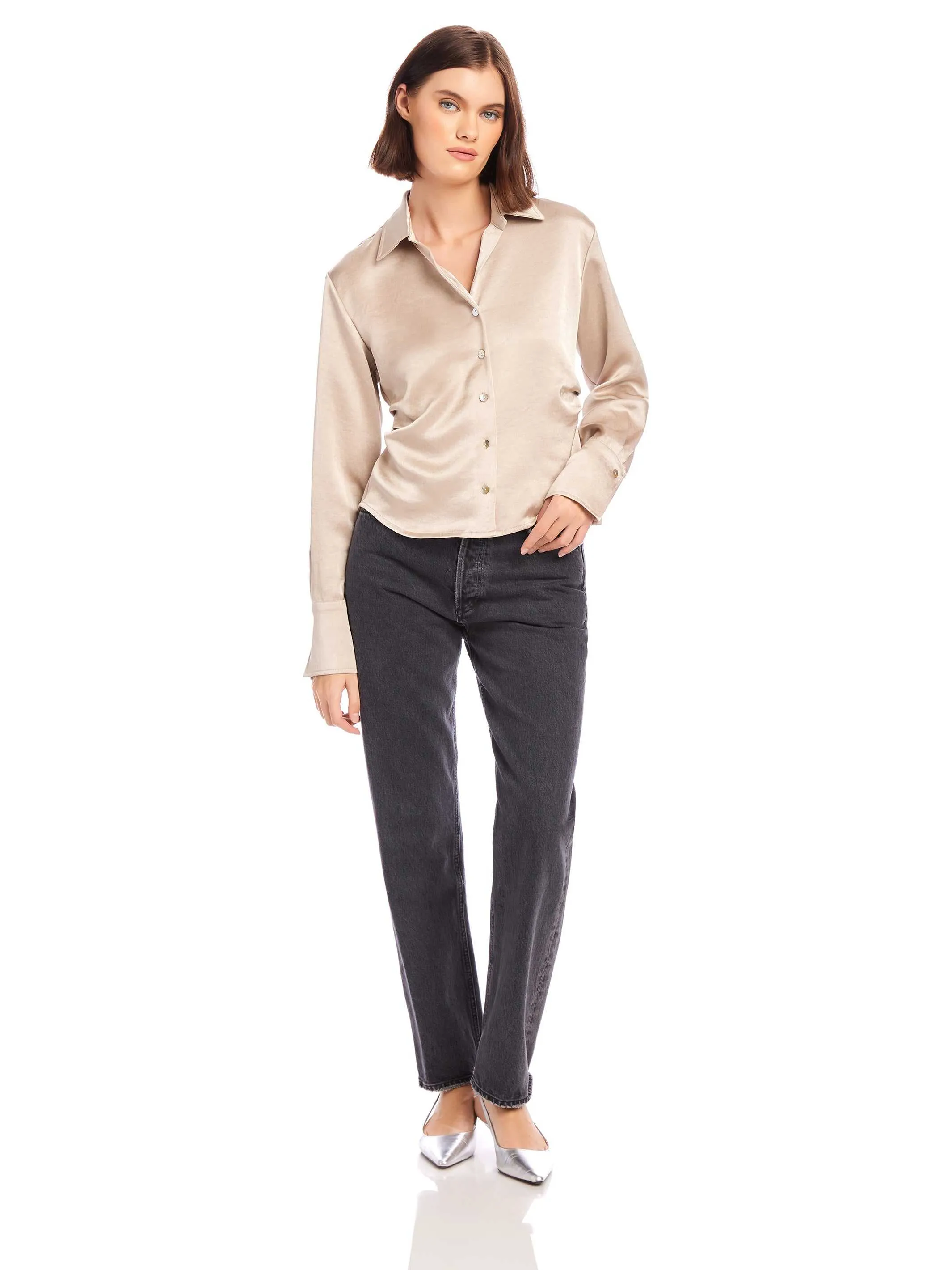 Tawnie Side-Pleat Shirt