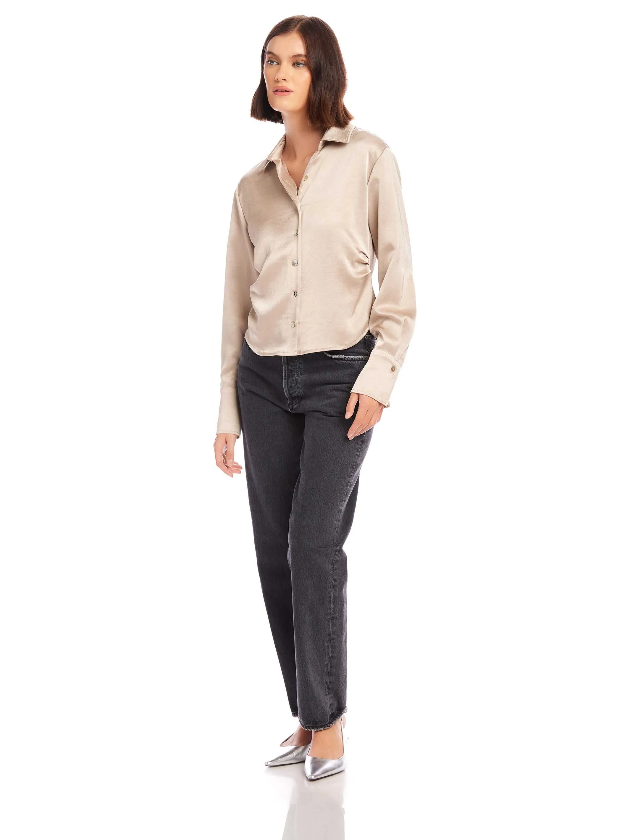 Tawnie Side-Pleat Shirt