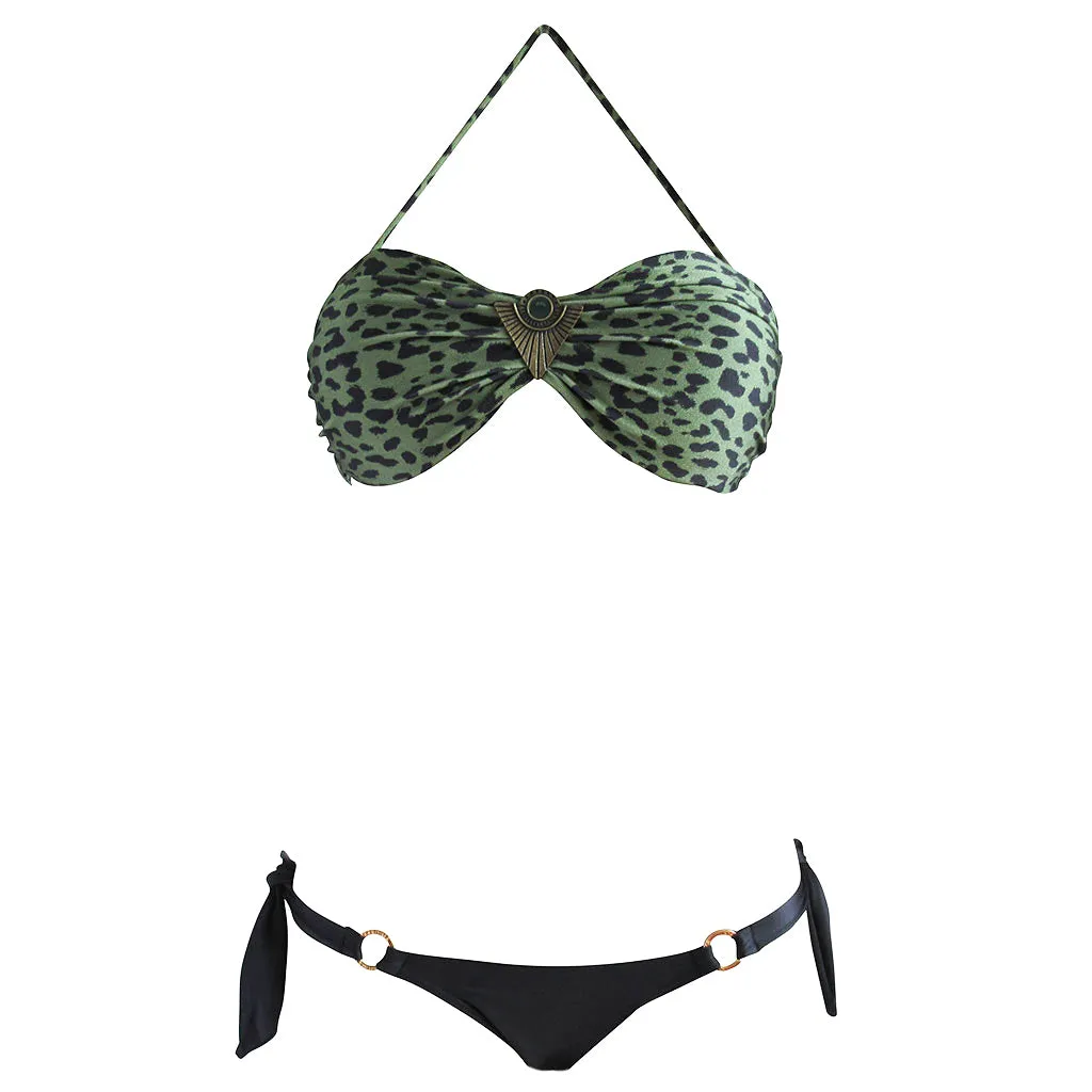 Triya Artemis Cheetah Print Bandeau Top
