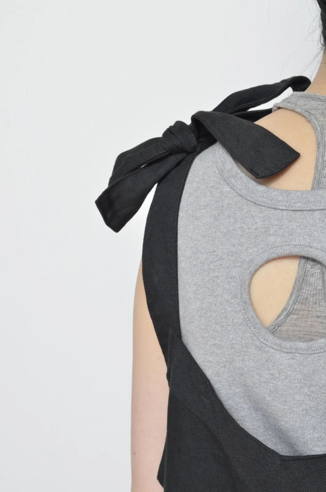 V-NECK TANK_LONG_LINEN 01/BLACK