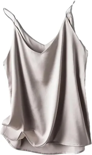 Women's Silk Satin Tank Tops Summer Slim Sleeveless V-Neck Spaghetti Strap Camisole