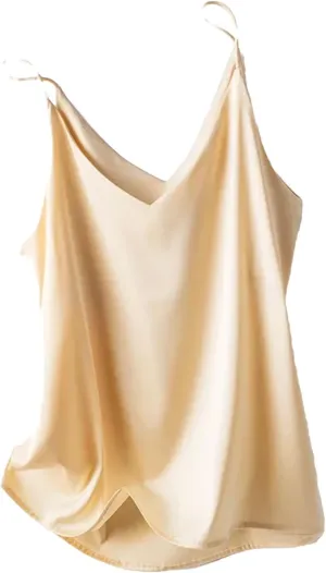 Women's Silky Camisole One-Shoulder Camisole V Neck Spaghetti Strap Blouses